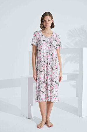 Bambu Kısa Kol Yazlık Kadın Elbise 72234