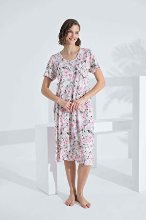 Bambu Kısa Kol Yazlık Kadın Elbise 72234