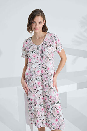 Bambu Kısa Kol Yazlık Kadın Elbise 72234