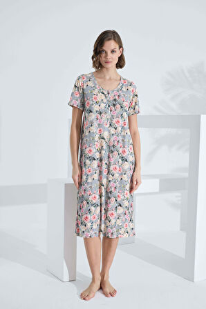 Bambu Kısa Kol Yazlık Kadın Elbise 72233