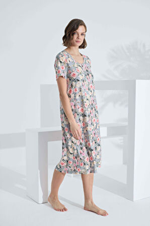 Bambu Kısa Kol Yazlık Kadın Elbise 72233