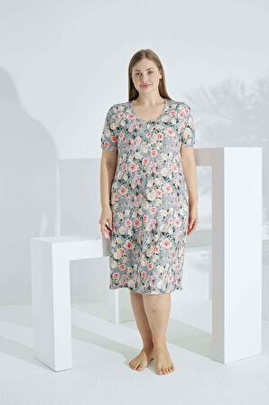 Bambu Kısa Kol Yazlık Kadın Elbise 72233