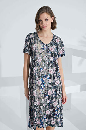 Bambu Kısa Kol Yazlık Kadın Elbise 72243