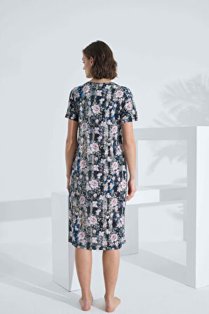 Bambu Kısa Kol Yazlık Kadın Elbise 72243