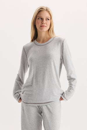 %100 Pamuk Kumaş Uzun Kol Pijama Takımı 27413