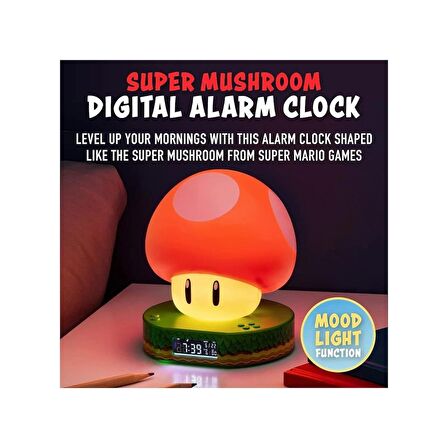 Super Mario Mushroom Digital Alarm Clock Lamba Masa Saati