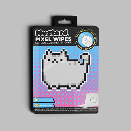 Mustard Cat Pixel Sicker Ekran Temizleyici
