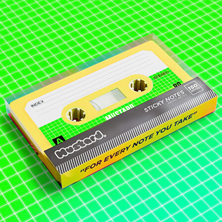 Mustard Kaset Sticky Not Kağıdı