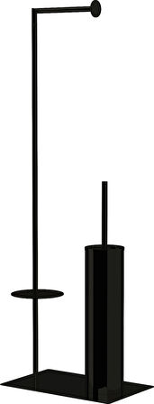 Line Bathroom Tuvalet Kağıtlık ve Fırçalık Ayaklı Mat Siyah 505606 Mat Siyah