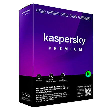 Kaspersky Premium Türkçe Kutusuz 1 Kullanıcı 1 Yıl