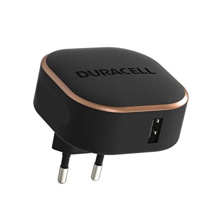 Duracell 12W Telefon / Tablet Şarj Başlığı 1xUSB 5v/2.4A - Siyah