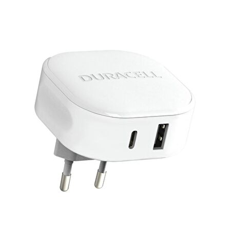 Duracell 30W 4X Hızlı Şarj Başlığı ( USB-A,USB-C ) - Beyaz