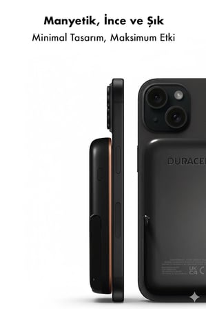 5000 mAh MagSafe Wireless Powerbank Manyetik Standlı USB-C 12W Mini Kablosuz Taşınabilir Şarj Cihazı