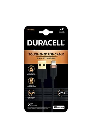 USB-A to Lightning Hızlı Şarj Kablosu 2 metre Kevlar Örgülü Dayanıklı Data Kablosu-Siyah