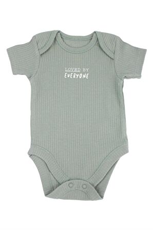 Bebek %100 Organik Pamuk Ribana Kumaş 3'lü Bodysuit/Zıbın