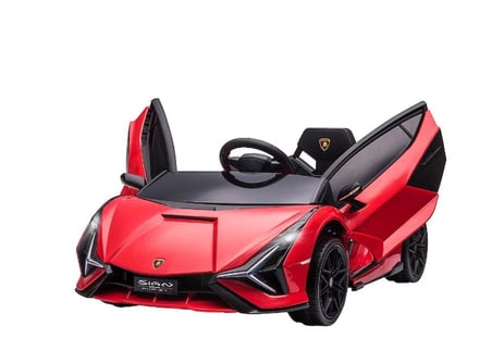 Lisanslı Lamborghini 12V Uzaktan Kumandalı Akülü Çocuk Arabası - Kırmızı (108 x 62 x 40 cm)