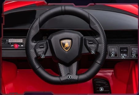 Lisanslı Lamborghini 12V Uzaktan Kumandalı Akülü Çocuk Arabası - Kırmızı (108 x 62 x 40 cm)