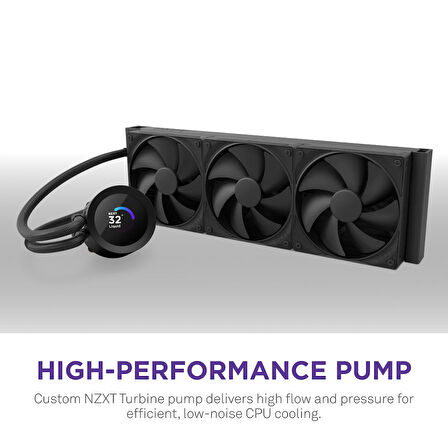 NZXT Kraken Plus 360 AIO LCD 360mm Siyah Sıvı İşlemci Soğutucusu RL-KN360-B2