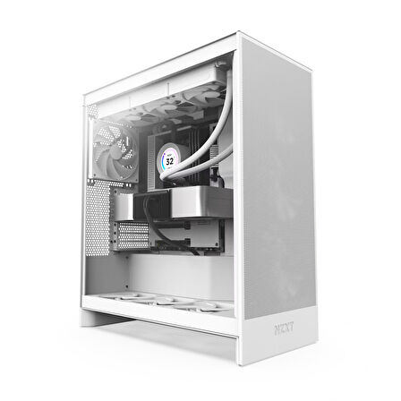 NZXT H7 Flow(2024) CM-H72FW-01 White Tempered Glass USB 3.2 ATX Mid Tower Kasa