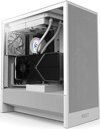 NZXT H5 Flow 2024 CC-H52FW-01 2 Fanlı ATX Beyaz Bilgisayar Kasası