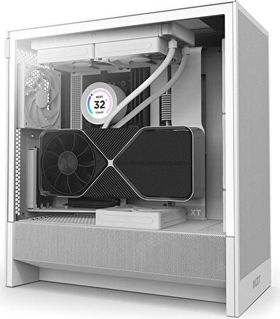 NZXT H5 Flow 2024 CC-H52FW-01 2 Fanlı ATX Beyaz Bilgisayar Kasası