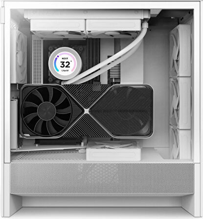 NZXT H5 Flow 2024 CC-H52FW-01 2 Fanlı ATX Beyaz Bilgisayar Kasası