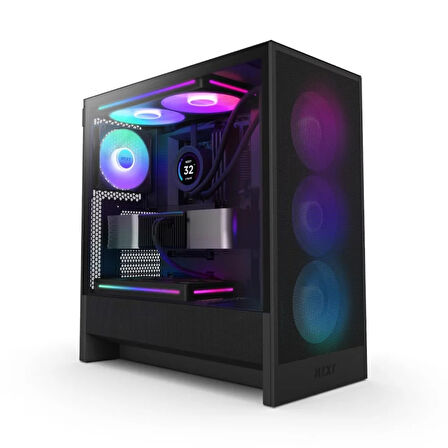 NZXT H5 Flow RGB 2024 CC-H52FB-R1 F360 RGB Fanlı ATX Siyah Bilgisayar Kasası