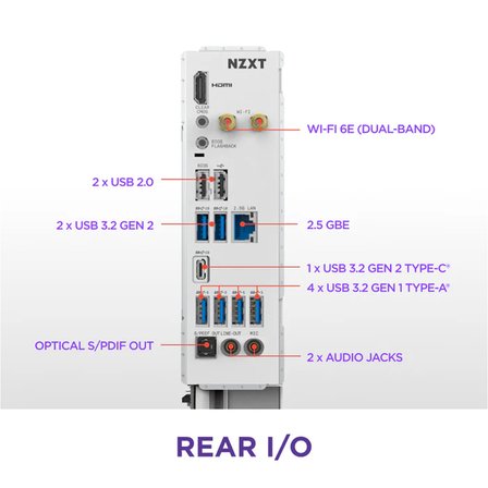 NZXT N7 B850 8000MHz(OC) DDR5 Soket AM5 WIFI6E M.2 HDMI Beyaz ATX Anakart