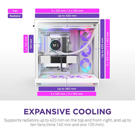 NZXT H Series H9 Flow RGB CM-H92FB-R1 Siyah ATX Mid Tower Gaming (Oyuncu) Kasa