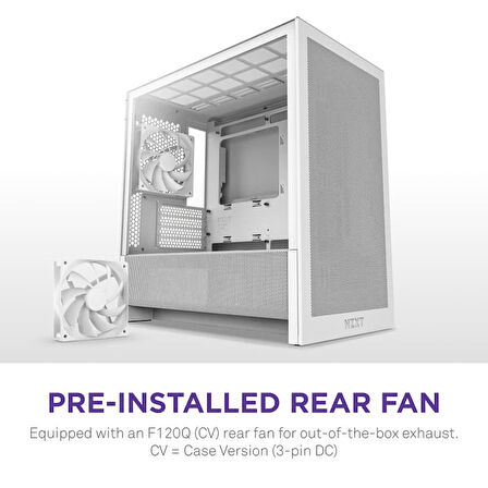 NZXT H Series H3 Flow CC-H31FW-01 mATX Beyaz Gaming (Oyuncu) Kasası