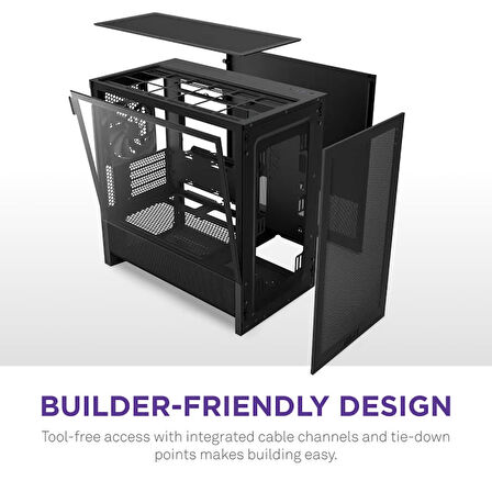 NZXT H Series H3 Flow CC-H31FB-01 mATX Siyah Gaming (Oyuncu) Kasası