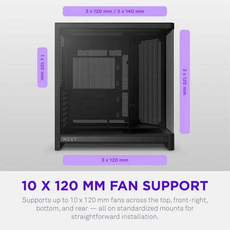 NZXT H6 RGB+ CC-H62FB-P1 Dual-Chamber Gaming Mid-Tower PC Kasası