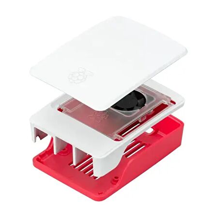 Raspberry Pi 5 Lisanslı Kutu - Kırmızı Beyaz