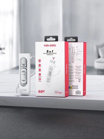 VEN-DENS VD-T001 5'i 1 Arada Premium Seyahat Şarj Kiti