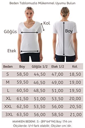 Viskon Dökümlü V Yaka Tişört-Beyaz