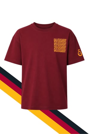 Galatasaray Çocuk Yazı Baskılı Bordo Tişört ve Siyah Eşofman Altı, Eşofman Takımı