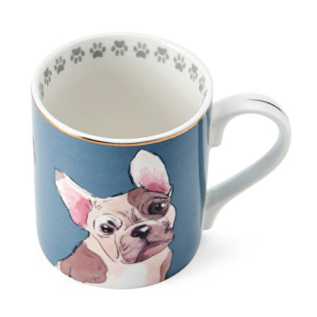 Mikasa MKCANFBDOG Fine China 280ml Düz Taraflı Kupa Fransız Bulldog