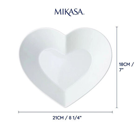 Mikasa MKCHHRTBLRG Chalk Porselen 21cm Kalp Servis Tabağı