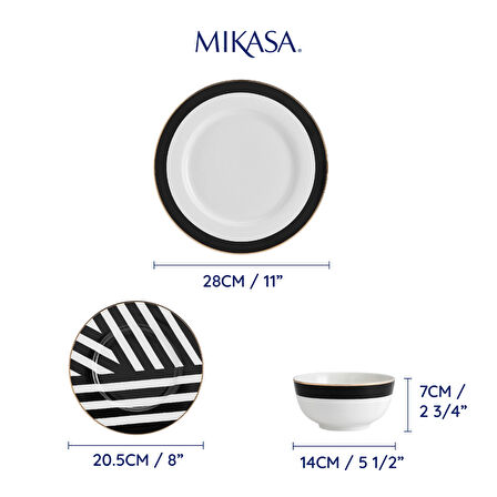 Mikasa MKLUXEDECO12PC Luxe Deco 12 Parça Yemek Takımı