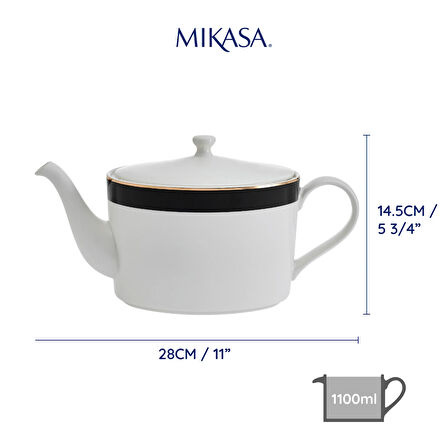 Mikasa MKLDTEAPOT Luxe Deco Fine China Demlik 1100ml