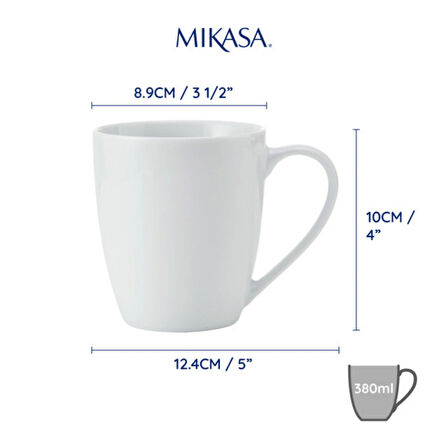 Mikasa MKCHMUGPK4 Chalk Porselen 4lü 380ml Kupa Seti