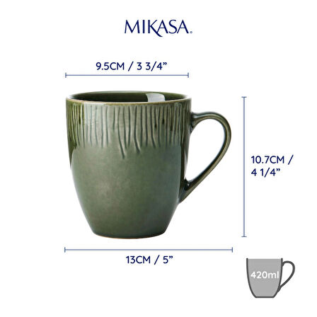 Mikasa Jardin Seramik 420ml Kupa 4lü