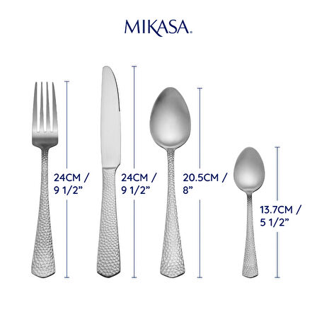 Mikasa MKCUTBROAD16PC Broadway Paslanmaz Çelik 16 Parça Çatal Kaşık Bıçak Takımı