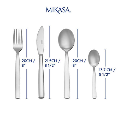 Mikasa MKCUTBEAU16PC Beaumont Paslanmaz Çelik 16 Parça Çatal Kaşık Bıçak Takımı