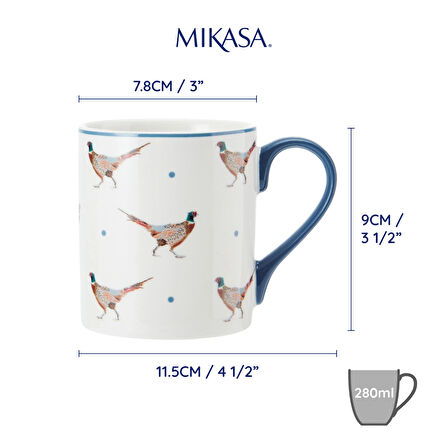 Mikasa MKCANPHEAS Fine China 280ml Düz Taraflı Kupa Sülün