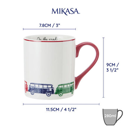 Mikasa MKCANVAN Fine China 280ml Düz Taraflı Kupa Van