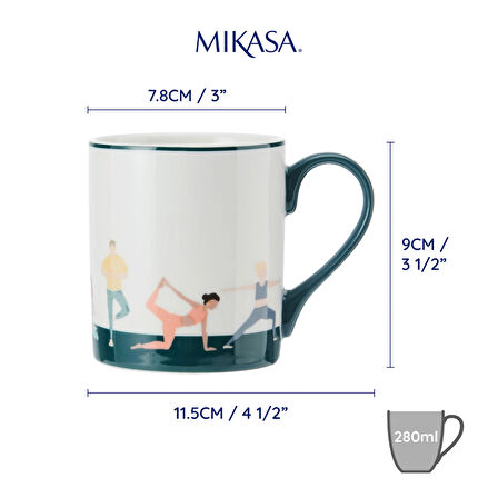 Mikasa MKCANYOGA Fine China 280ml Düz Taraflı Kupa Yoga