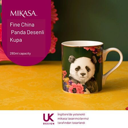 Mikasa MKWILDMUGPAN Wild At Heart Fine China 280ml Kupa Panda