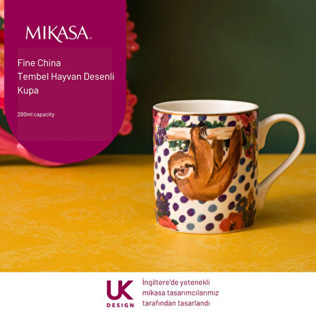 Mikasa MKWILDMUGSLO Wild At Heart Fine China 280ml Kupa Tembel Hayvan