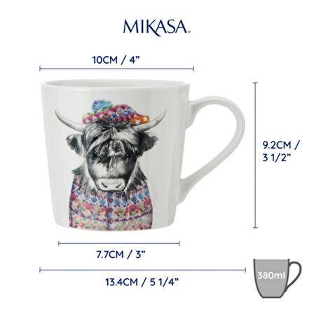 Mikasa MKTIPPMUGHCOW Tipperleyhill 380ml Fine China Kupa İnek